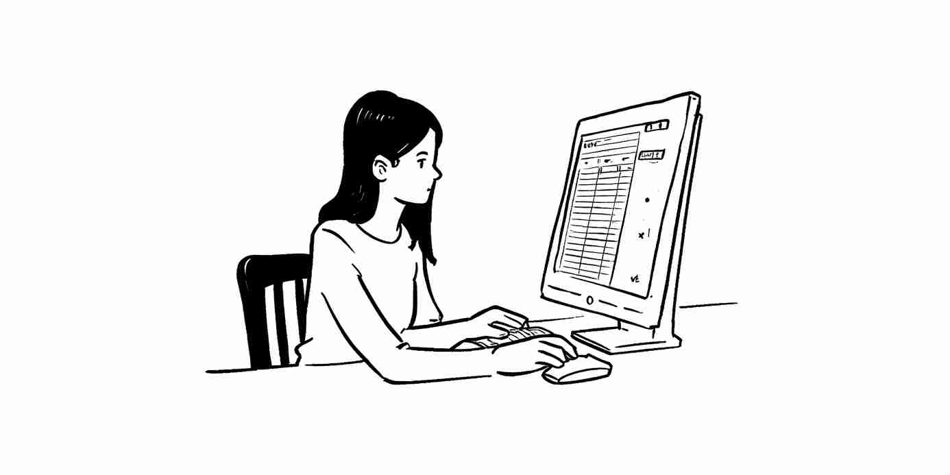 Person working on computer at desk