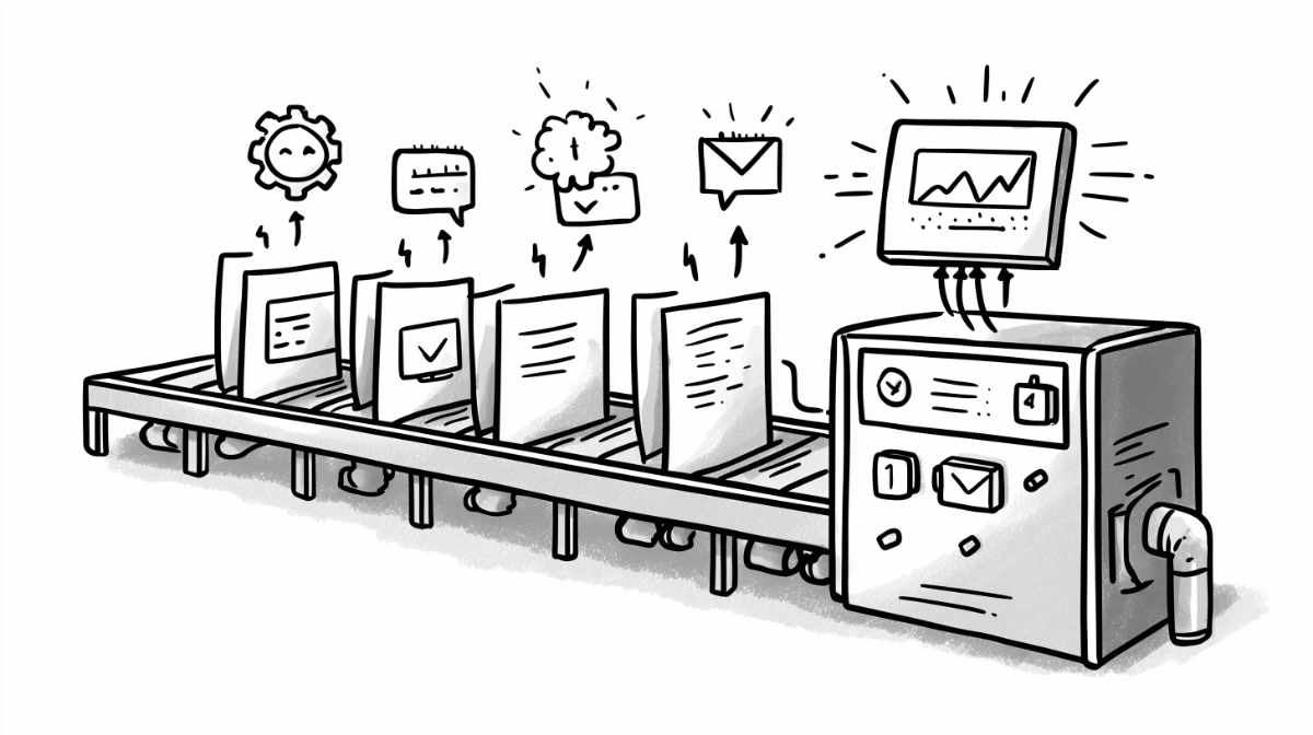 Illustration of automated workflow process.